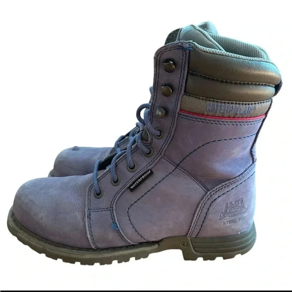 Caterpillar Womens Echo Steel Toe Waterproof Frost Grey Work Boots  l SIZE 7.5 - Picture 1 of 9